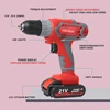 YIKODA 21V Electric Screwdriver Lithium Battery Rechargeable Cordless Drill DIY Mini Two Speed Household Power Tools ► Photo 2/6