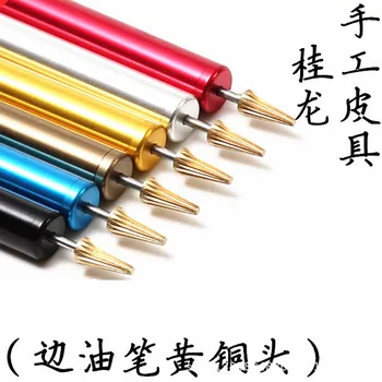 

Leather Craft Tools Edge Oil Pen Brass Head Artifact Metal Edge Oil Box Leather Edge Treatment Tool