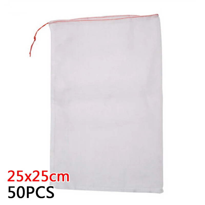 

50 Pcs Garden Plant Nets Fruit Protect Drawstring Net Bags Mesh Against Insect