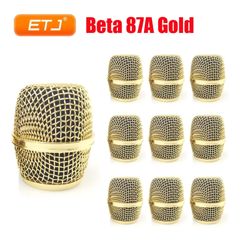 10 шт. полированное золото Beta87A сетки решетки металлического шара для Shure микрофон