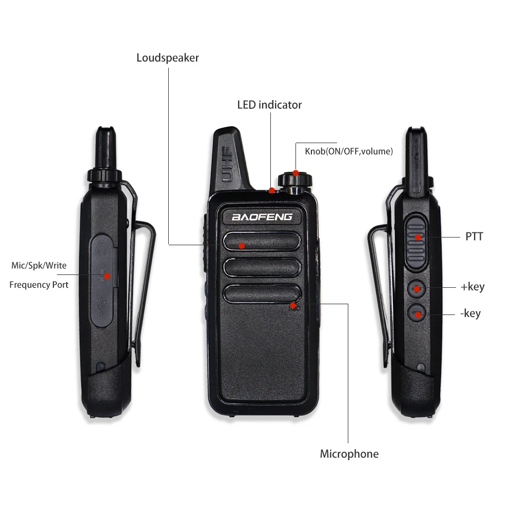 Мини Baofeng BF-R5 рация 5 Вт fm-трансивер KDC1 портативная двухсторонняя CB Ham радиостанция WLN KD-C1 коммуникатор USB зарядка