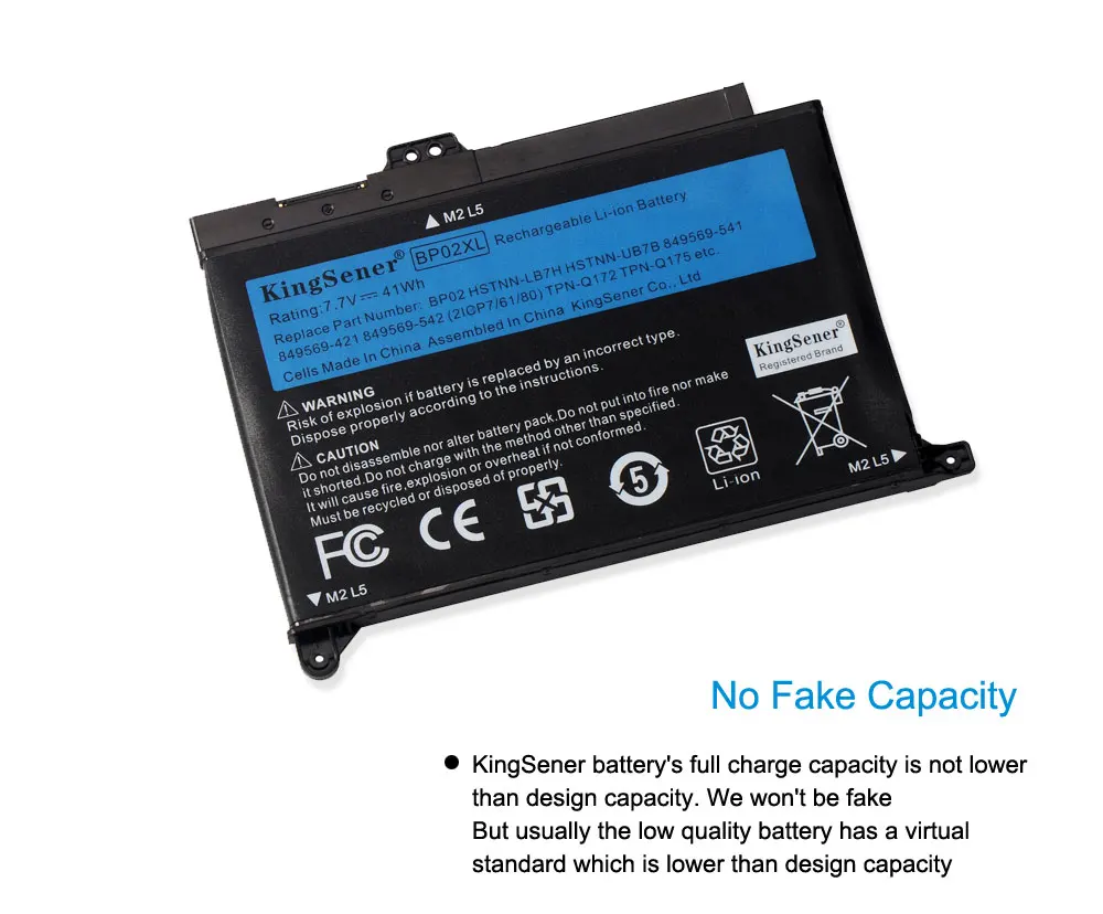 Bateria Bp02xl do Portátil de Kingsener 7.7v 5150mah para hp Pavilion pc 15 15-au 849909850 849569421 Hstnn-lb7h Bp02041xl Hstnn-ub7b - Imagem 4
