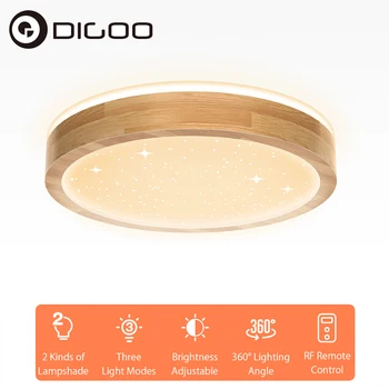 

DIGOO DG-MD1015 45W 40CM Wooden Ceiling Lamp Double Light Color Stepless Dimming Starry Ceiling Light With Remote Control
