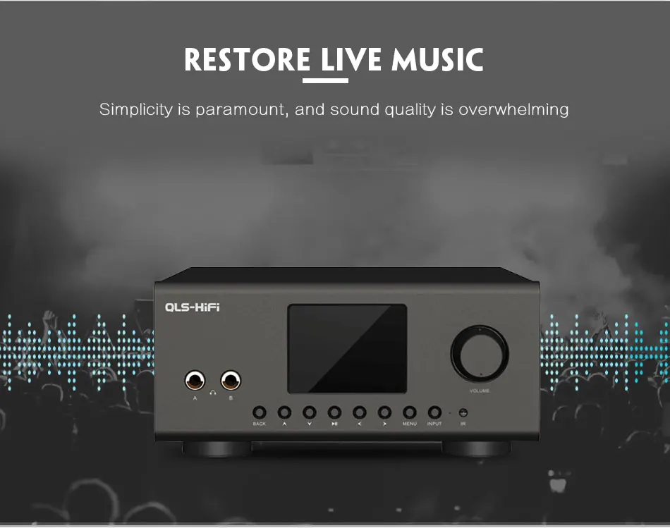 QLS QA860 hifi без потерь цифровой плеер AD1955 DAC LME49720+ OPA2134 24 бит/192 кГц DSD64 коаксиальный/оптический вход FLAC музыкальный плеер