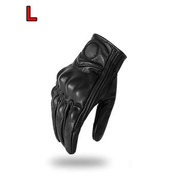 

1 Pair Riding Leather Gloves Off-Road Motorcycle Racing Outdoor Screen Touchable Sheepskin Durable Auto Parts