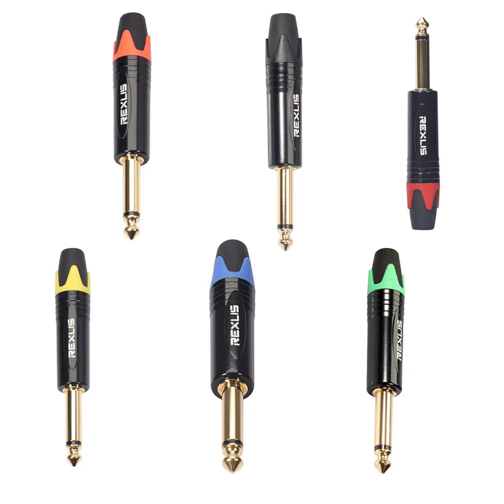 

6.35mm Mono Jack Male Plug Connector DIY Soldering Plug for Microphone