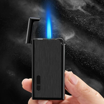 

2020Torch Windproof Grinding Wheel Jet Lighter Ultra Thin Straight Fire Turbo Butane Cigar Cigarette Pipe Lighter Refillable Gas