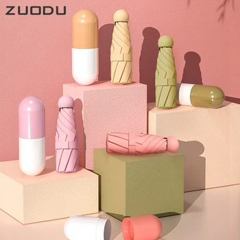 

Mini Pocket Women Parasol UV Protection Ultra Light Ladies Umbrella Rain Small Portable Capsule Umbrella Folding Gift