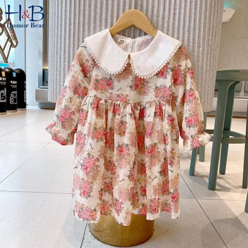 

Humor Bear Girls' Dresses 2020 Autumn Children'S Clothing New Children'S Fashon Baby Kids Korean Princess Long Sleeve Dress