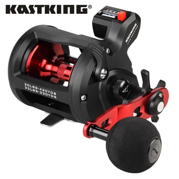 

KastKing ReKon Carbon Fiber Drag Washer Line Counter Trolling Fishing Reel Round Baitcasting Reel 3+1 BBS Drum Fishing Reel