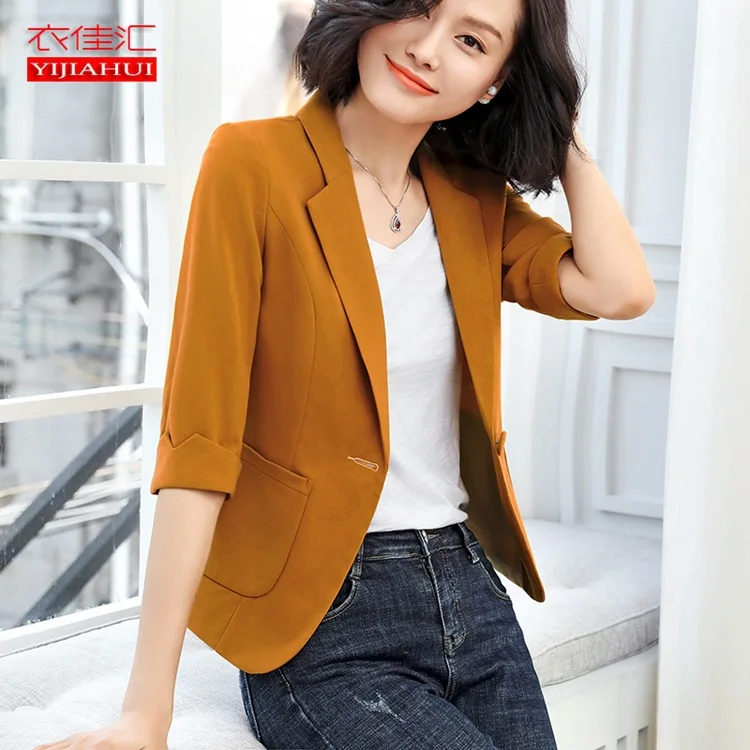 

2019 Spring Summer Fashion WOMEN'S Dress Korean-style Slim Fit Versatile WOMEN'S Suit Students Elegant Half-sleeve Shirt Suit Co