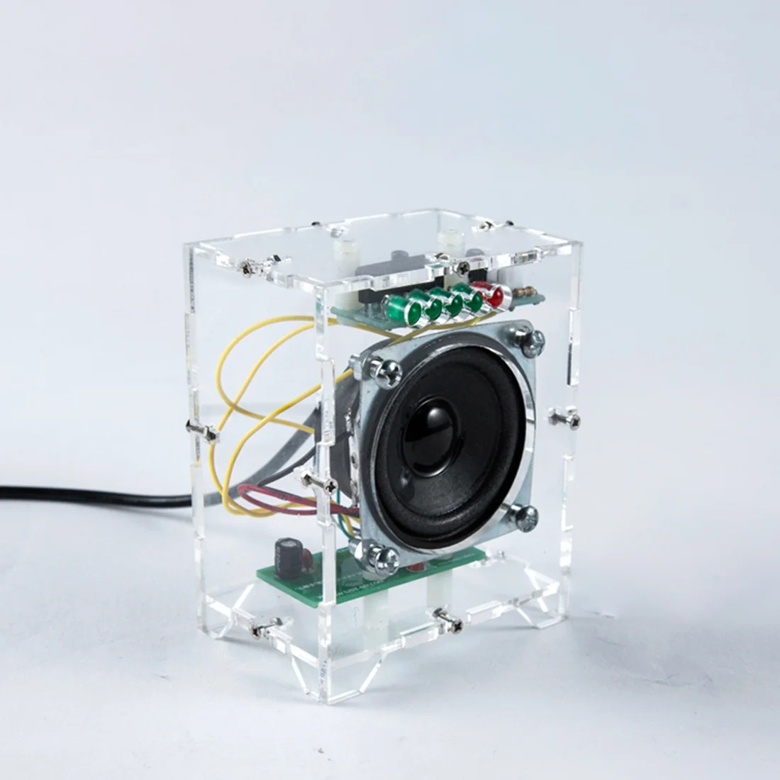 Greatest 2Pcs DIY Mini Speaker Kit MP3 Small Speaker Sound Amplifier With LED Music Spectrum Model Education