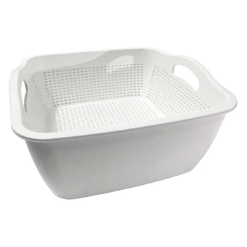 

Double-Layer Thickened Vegetable Sink Drain Basket Household Leaking Dormitory Storage and Washing Fruits