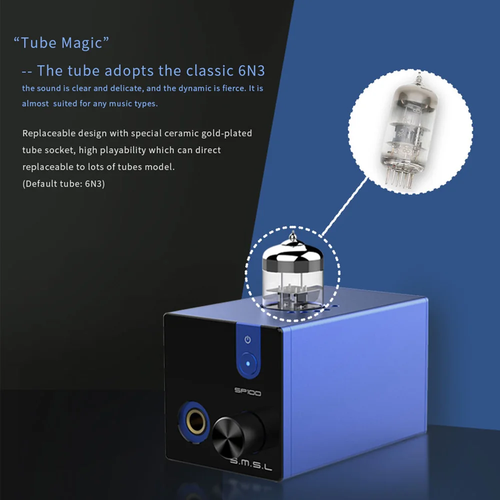 Трубчатый усилитель для наушников SMSL SP100 HiFi 6N3 мощный Hi End стерео управление