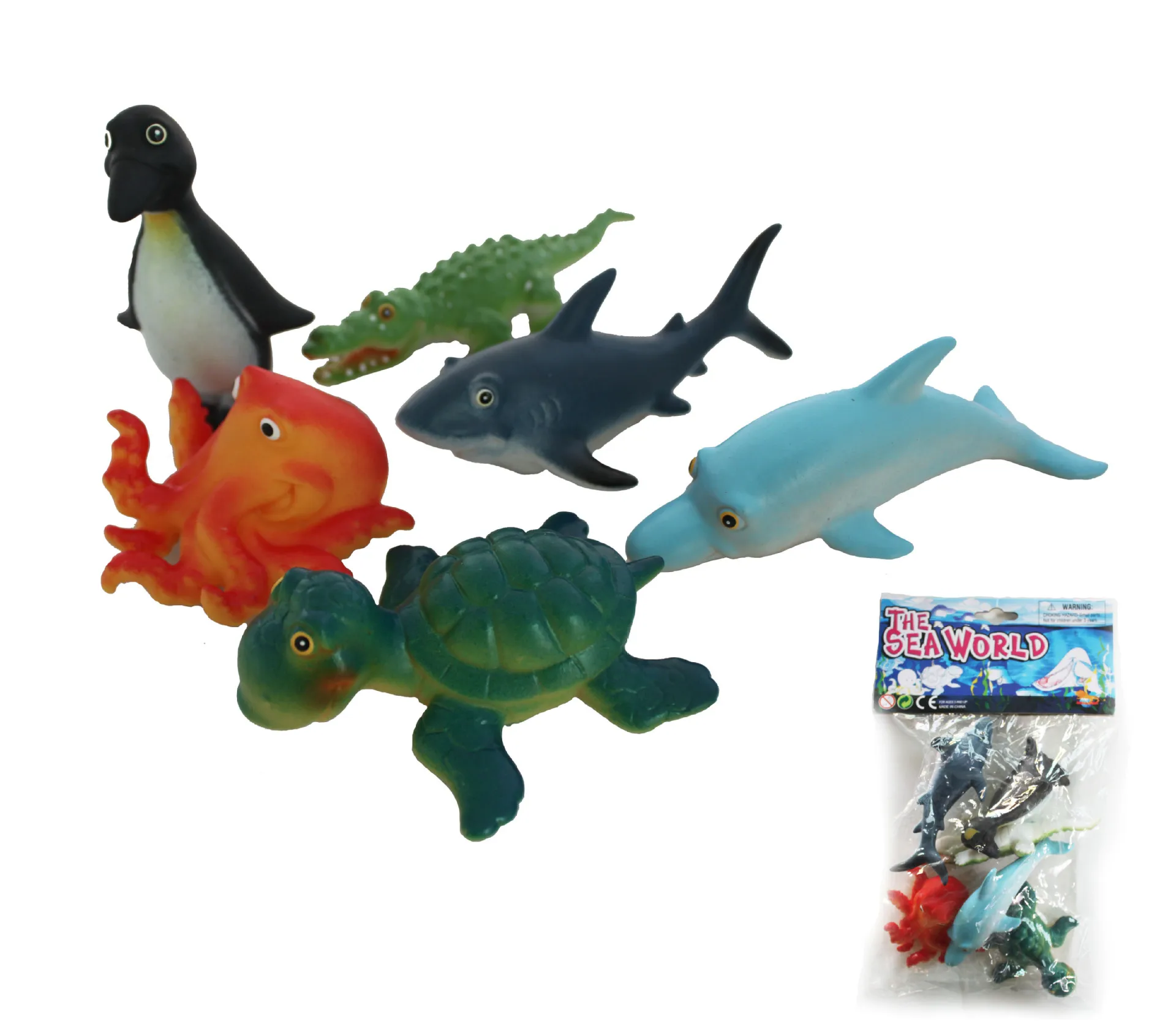 

Shenzhen Factory Wholesale Small Soft Silcone Model Oceans Animal Model Toy Safe Environmentally Friendly Material P2638/6