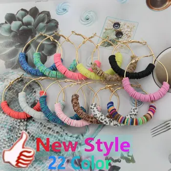 Oorbellen 22 color clay hoop earrings For woman C-shaped earrings Japan and Korea fashion jewelry female gifts jewelry 2020