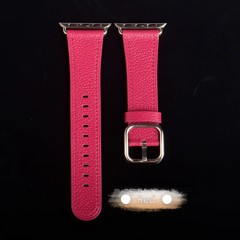 Классический ремешок Kebitt из натуральной кожи для apple watch series 5 4 3 2 1 iwatch5 ремешок 38 40 мм 42 44 мм один тур полосы - Цвет ремешка: Red