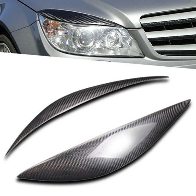 Реснички для фар из углеволоконного пластика ВЕКО для Mercedes Benz W204 C180 C200 C300 C350 C63 08-11