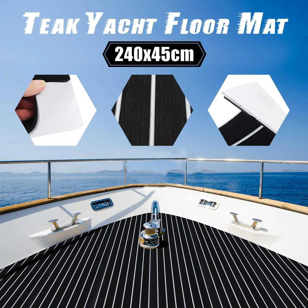 Mais Novo Auto-adesivo Espuma Barco Marinho Flooring Falso Teca Decking Folha Acessórios Marinhos 2400x450mm Eva 4 Cheap Equip. marít.