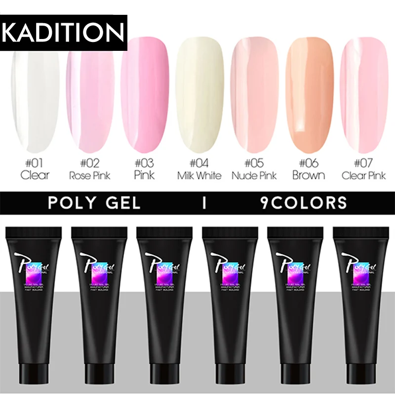 

Nails Polygel Acrylic Gel with Crystals for Poly Gel UV Gel for Nails Quick-drying Design Jelly Builder Extension Gel Varnish