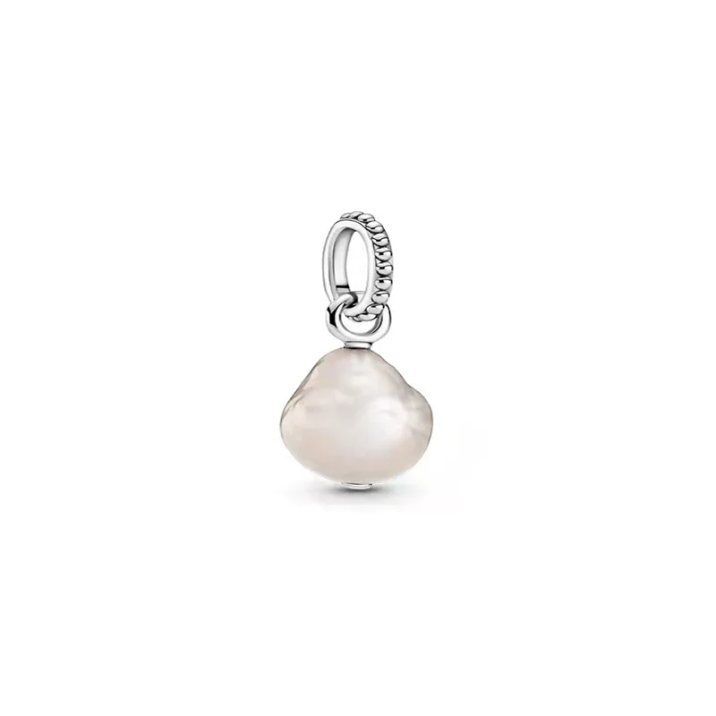 2021 100% 925 sterling silver pearl necklace earrings suitable for original Pandora DIY designer pendant beaded luxury women's j