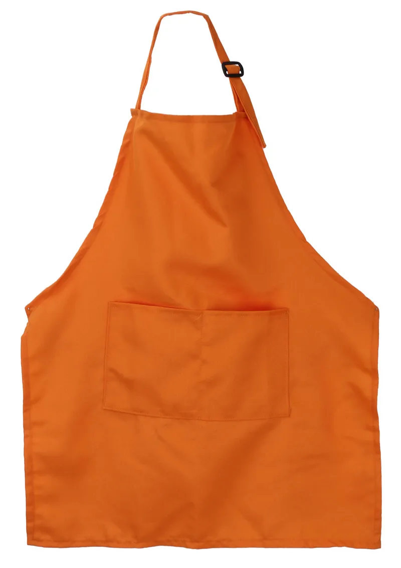 Новейший горячий Простой фартук спереди Карманный нагрудник кухня приготовления Ремесло выпечки искусство помех детей - Цвет: Оранжевый