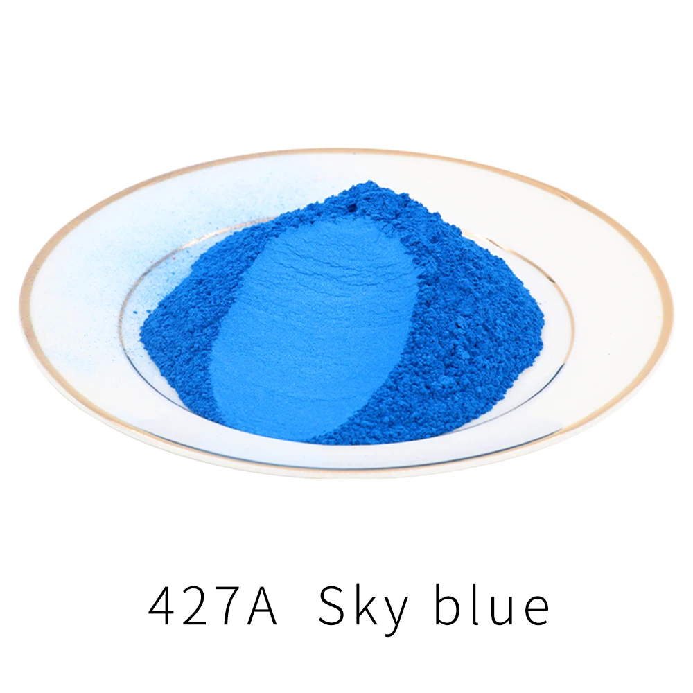 Type 427A 50g Sky Blue Pearl Powder Mineral Mica Powder Pigment for Dye Colorant Soap Automotive Art