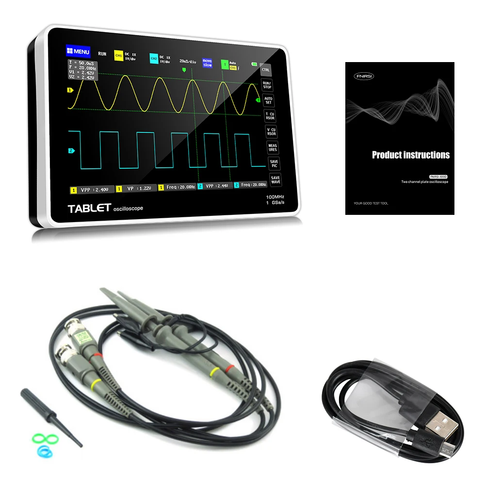 1013D 2 Channels 100MHz*2 Band Width 1GSa/s Sampling Rate Oscilloscope ...