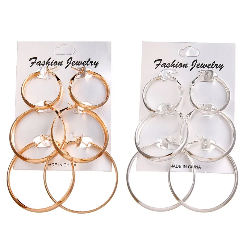 Модные круглые серьги FNIO для женщин золотого и серебряного цвета большие
