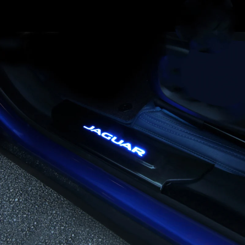 

Car Scuff Plate Decoration Strip Interior LED Ambient Light Pedal Protection Cover For Jaguar F-PACE Car Styling Accessories
