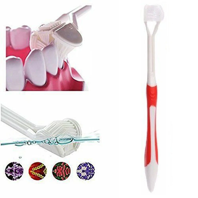 Soft Toothbrush Comfortable Portable Child's Triple 3 Sided Head Toothbrush For Special Autism Overly Sensitive Child