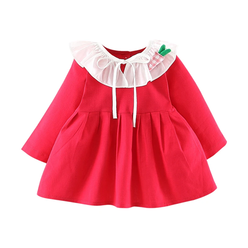 

New New Autumn Baby Girl Dress 0-3T Toddler Children's Clothing New Long-sleeved Dress Korean Style Cotton Girls Princess Dress