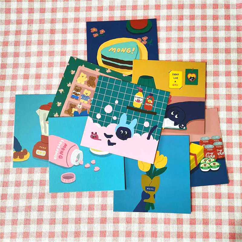 Korean Cute Cat Decorative Cards Square Metope Decoration PostCards Multi Function Poster Notebook Photo Props Room Wall Sticker