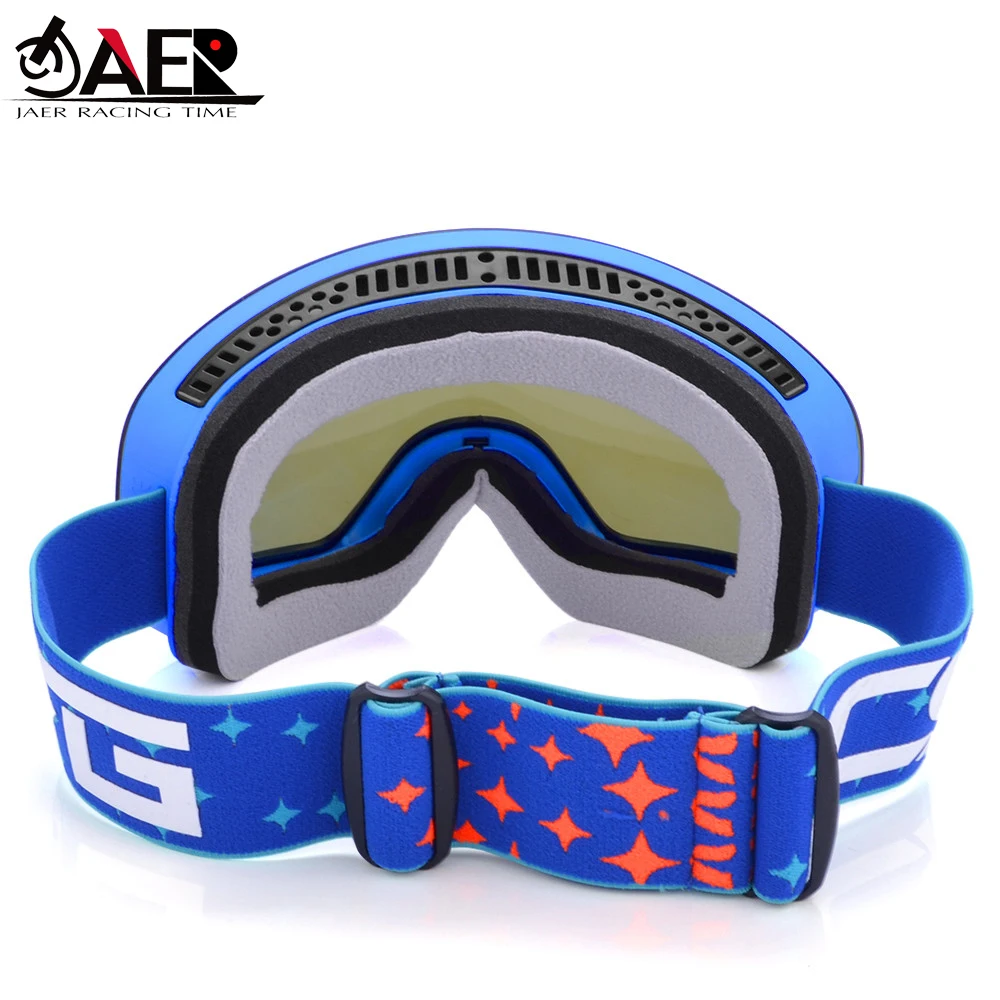 JAER брендовая большая Лыжная маска для лица с двойными линзами UV400 Анти-туман мотокросса очки снег Лыжный Сноуборд Защитные очки для мотоциклистов