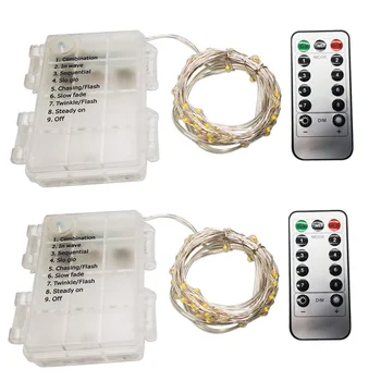 

2pcs LED Fairy Lights Christmas 2M 3M 5M 10M 100 LED String Lights Battery LED Halloween Lights Outdoor / Indoor Decoration