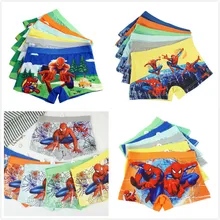 4 шт./лот; детские трусики для мальчиков с героями мультфильмов; трусы-боксеры с человеком-пауком; удобное нижнее белье для девочек; детское нижнее белье; majtki JPS496