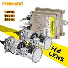 Buildreamen2 H4 объектив Мини-проектора Hi/Lo Биксеноновая ксеноновая лампа комплект балласт переменного тока 55 Вт 4300 К 6000 К 8000 К Автомобильная фара