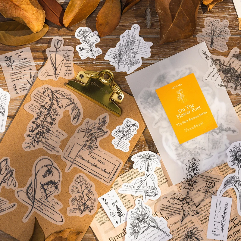 Винтажная бумага Yoofun 40 листов s Washi + пергамент материал для коллажей скрапбукинга