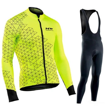 

Northwave NW 2020 Pro team Cycling Clothes men's long sleeve Jersey suit Breathable autumn outdoor riding bike MTB clothing set