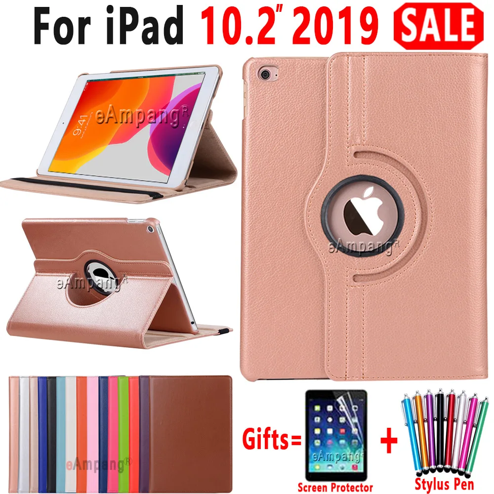 

Smart Case for iPad 10.2 2019 Case Cover for Apple iPad 7 7th Generation A2200 A2198 A2197 Funda 360 Degree Rotating Leather