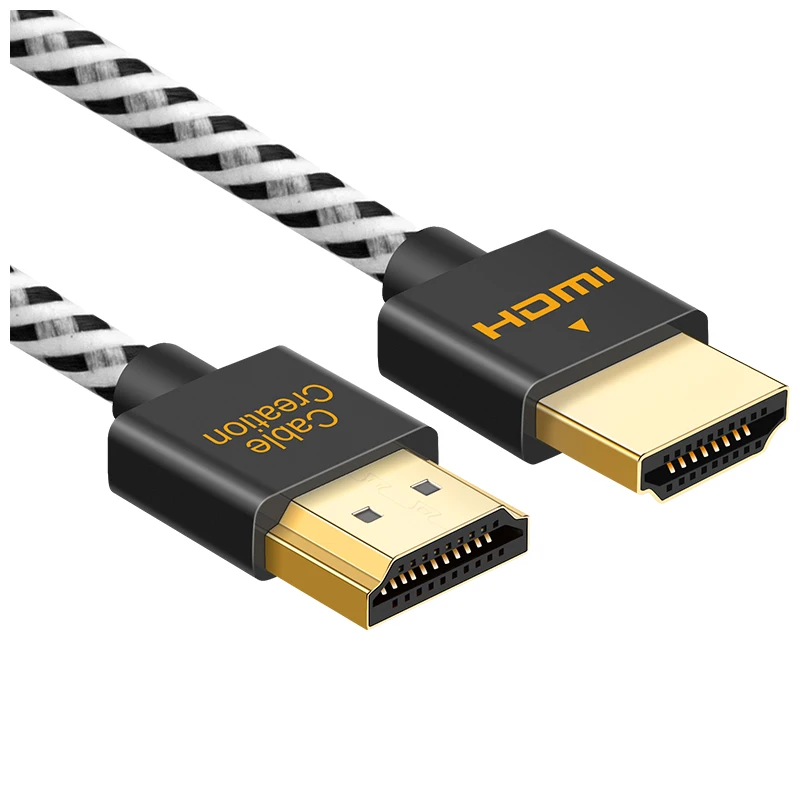 Ультра тонкий HDMI папа-папа HDMI 2,0 высокоскоростной ультра тонкий низкопрофильный кабель Поддержка 3D 4 k@ 60 Гц, возврат аудио для PS4 - Цвет: Black