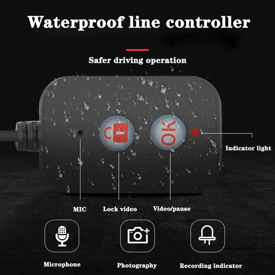 HD 1080P Wi-Fi gps Видеорегистраторы для мотоциклов Камера Водонепроницаемый 4 дюйма ips Сенсорный экран Dashcam спереди и сзади Двойной объектив видео Регистраторы Dash Cam