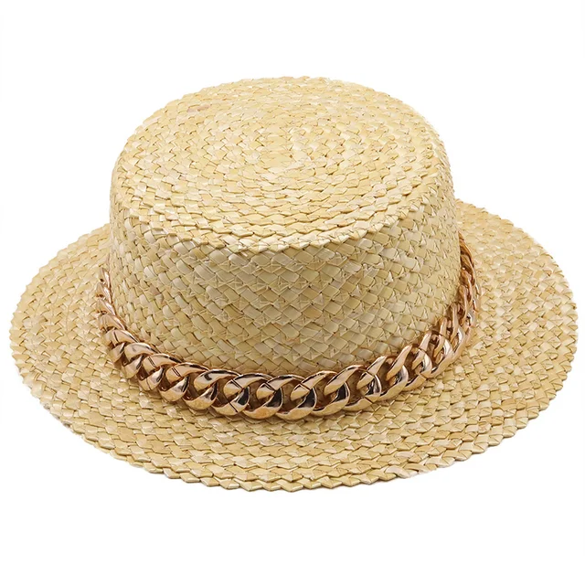 New Handmade girl Straw Beach Hat For Women Summer Holiday Panama Cap Fashion Flat Sun Protection Visor Hats 2