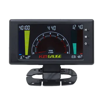

5" LCD 6 in 1 Multiple Functions LCD Auto Car Gauge Meter Volts Clock RPM Water Temp Oil Temp Oil Pressure Car Gauge