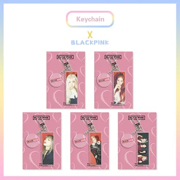 

Kpop BLACKPINK keychain Acrylic PVC Rectangular Key Ring chain Pendant kpop blackpink new arrivals high quality