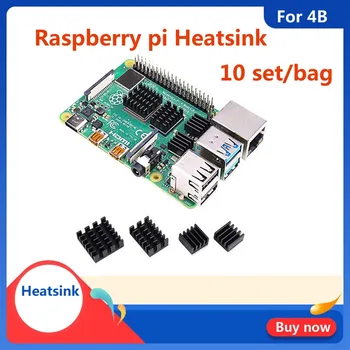 

10set/pag Raspberry Pi 4B Aluminum Heatsink Radiator Cooler Kit for Raspberry Pi 4B