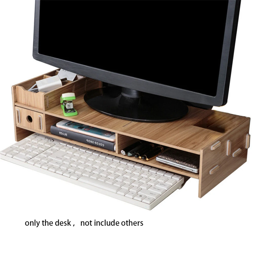 Table Organizer Desktop Keyboard Organizer Wooden Computer Storage