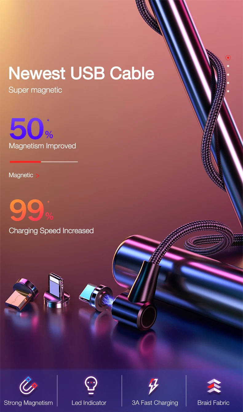 magnetic USB cable for iphone xiaomi huawei samsung  (1)