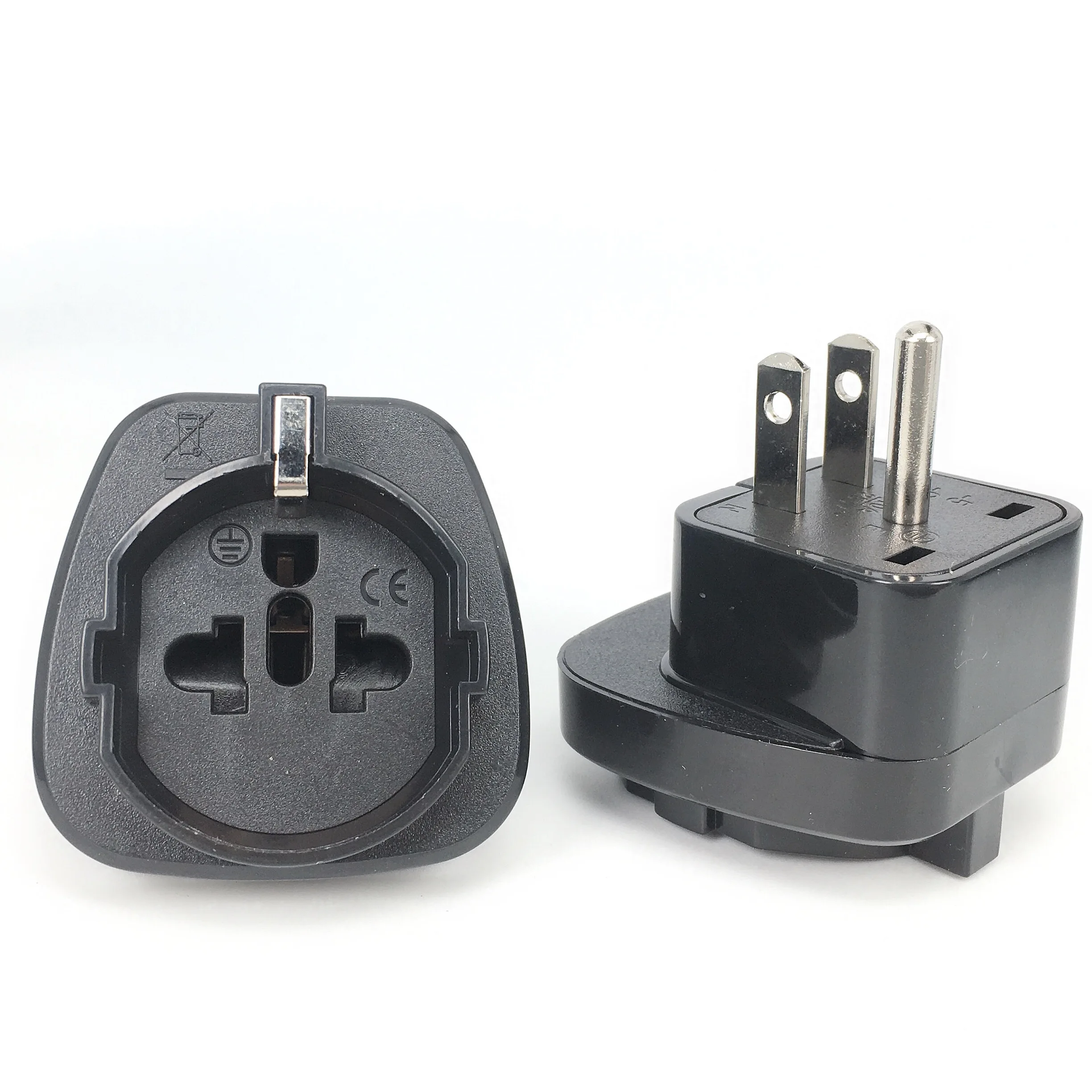 EU franch germany to USA Japan canada Philippines Thailand Taiwan Grounded US Type B Wall cable Plug Travel Adapter Outlet