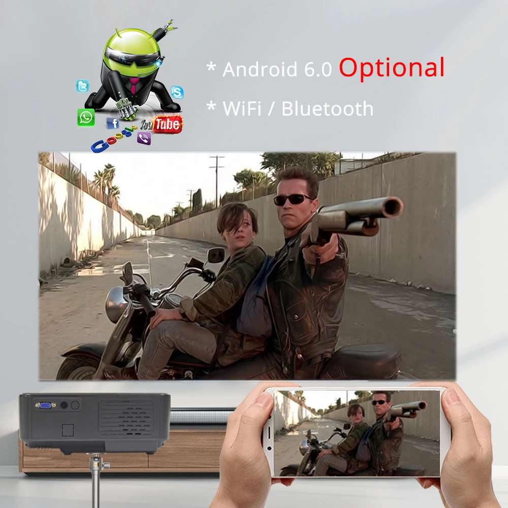 Everycom m8 led vídeo mini projetor hd 720p hdmi opção portátil android wifi beamer suporte completo hd 1080p cinema em casa Este é um código de desconto 50 menos 7: DISC7-2